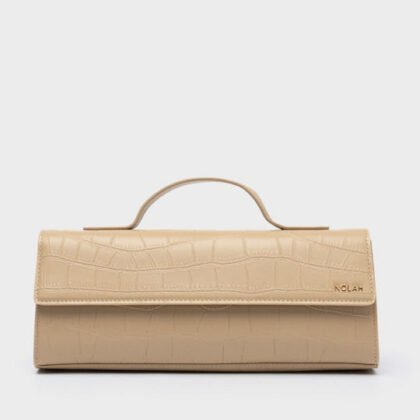 Nolah Carmen Beige γυναικείο τσαντάκι χειρός & ώμου σε μπεζ χρώμα