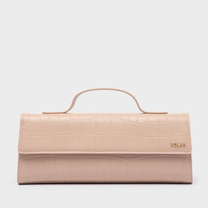 Nolah Carmen nude pink γυναικείο τσαντάκι χειρός & ώμου σε ροζ χρώμα