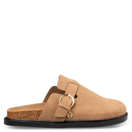 Envie clogs γυναικεία σαμπό φλατ σε μπεζ χρώμα