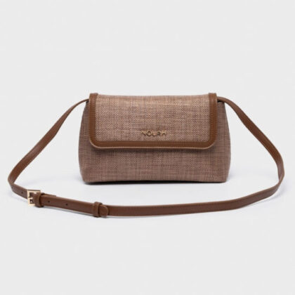 Nolah Playa Dark Brown γυναικεία τσάντα σε ψάθα καφέ