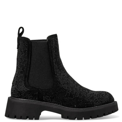 Envie CHELSEA BOOTS γυναικείο μποτάκι με στρας σε μαύρο χρώμα