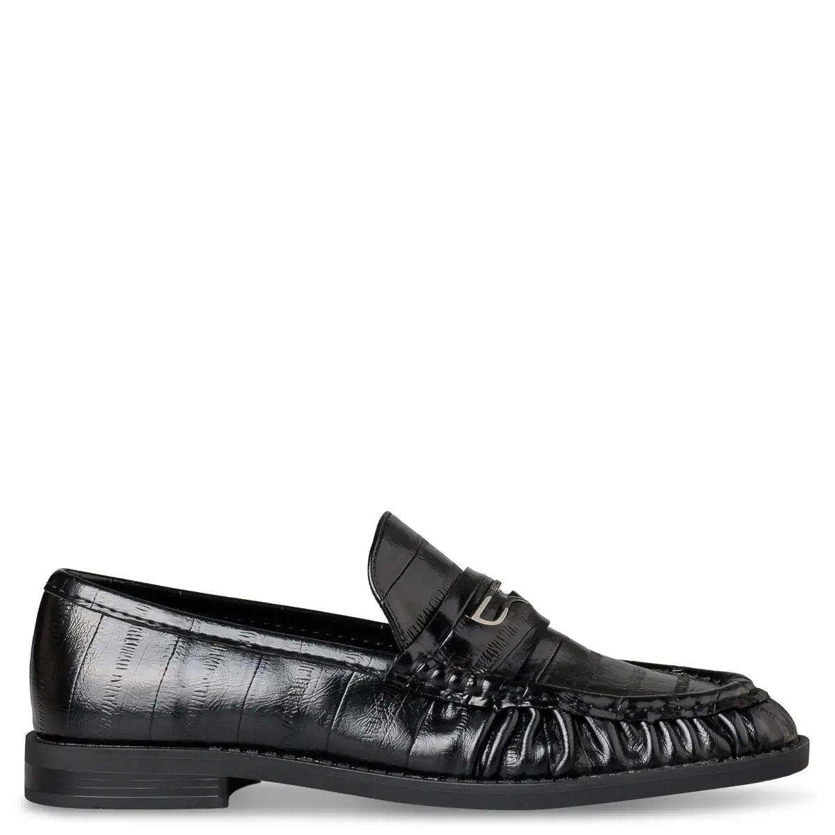 Envie LOAFERS γυναικεία μοκασίνια με σούρα σε μαύρο χρώμα