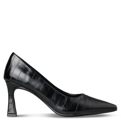 Envie CROC-EFFECT PUMPS γυναικεία γόβα κροκό σε μαύρο χρώμα