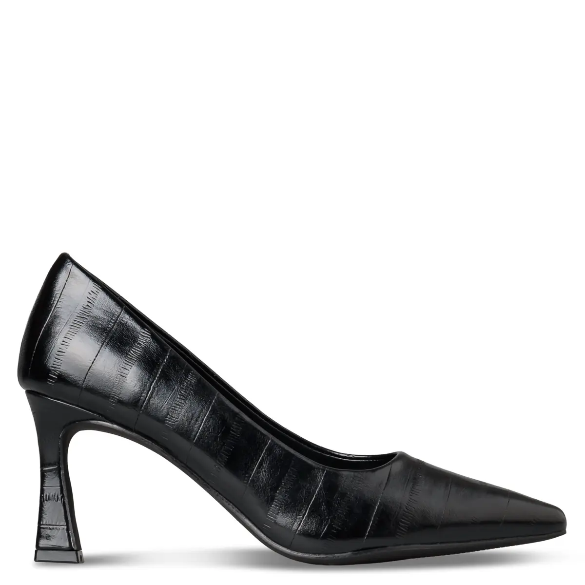 Envie CROC-EFFECT PUMPS γυναικεία γόβα κροκό σε μαύρο χρώμα