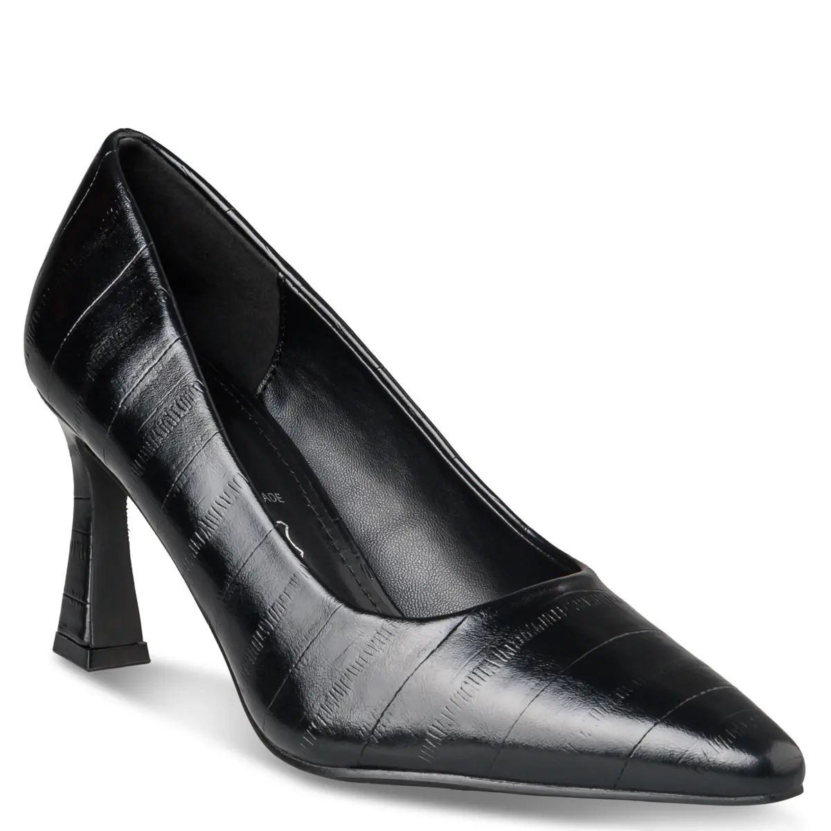 Envie CROC-EFFECT PUMPS γυναικεία γόβα κροκό σε μαύρο χρώμα - Image 3