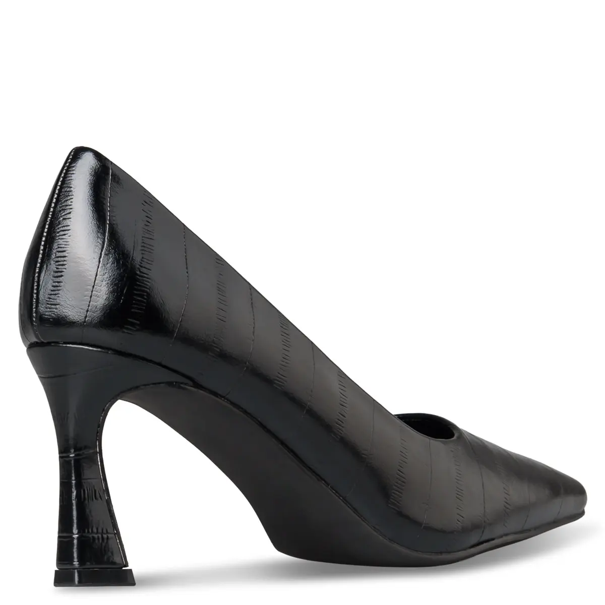 Envie CROC-EFFECT PUMPS γυναικεία γόβα κροκό σε μαύρο χρώμα - Image 2