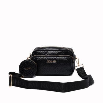 Nolah Globe Black γυναικεία τσάντα ώμου & χιαστί σε μαύρο χρώμα