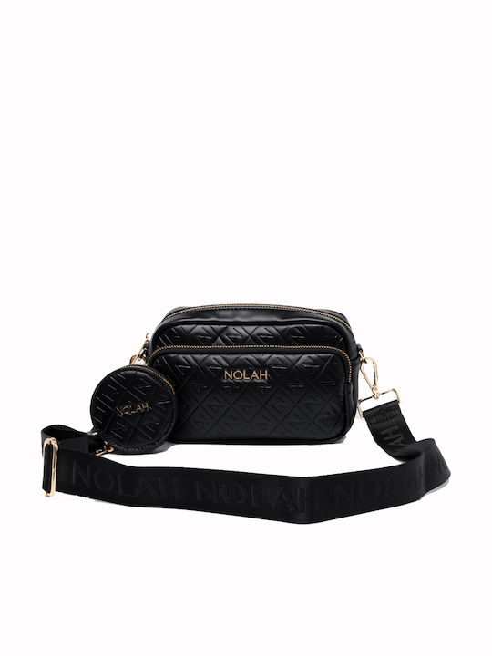 Nolah Globe Black γυναικεία τσάντα ώμου & χιαστί σε μαύρο χρώμα
