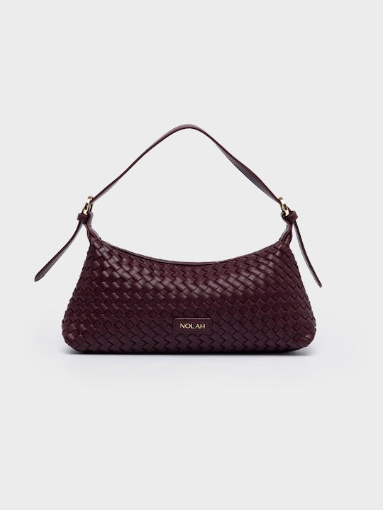 Nolah Gilda Burgundy Light Gold γυναικεία τσάντα ώμου & χιαστί σε μ πορντό χρώμα