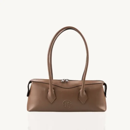 Bonendis Lydia Bag in Espresso leather δερμάτινη γυναικεία τσάντα ώμου σε καφέ χρώμα
