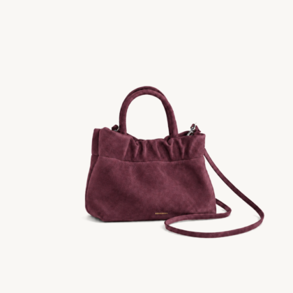 Bonendis Nefeli Mini in Burgundy Suede γυναικεία δερμάτινη τσάντα χειρός & χιαστί σε μπορντό χρώμα