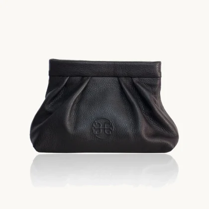 Bonendis Kiss Small in Black Leather γυναικείο δερμάτινο τσαντάκι σε μαύρο χρώμα