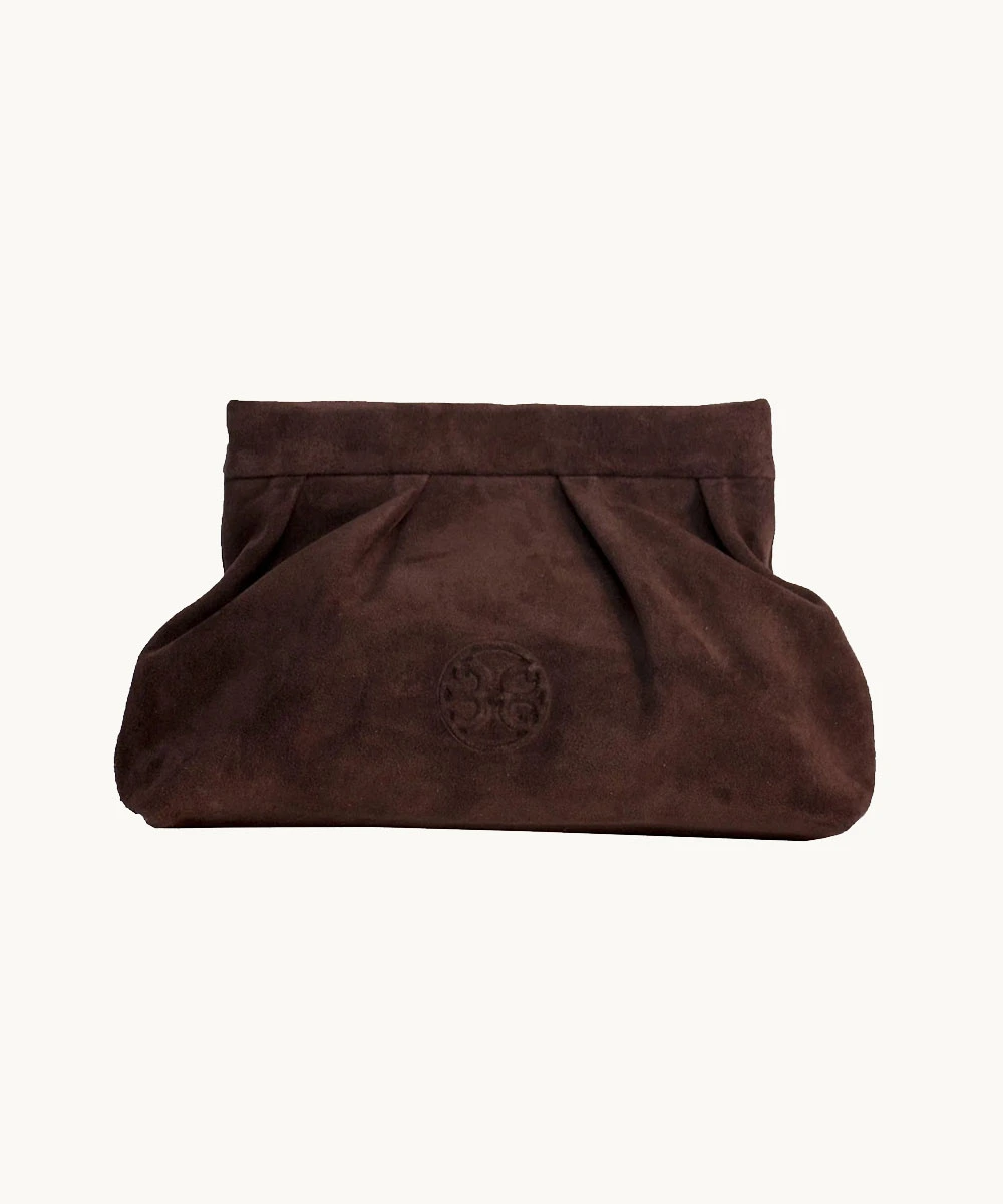 Bonendis Kiss Small in Choco Suede δερμάτινο γυναικείο τσαντάκι σε καφέ χρώμα
