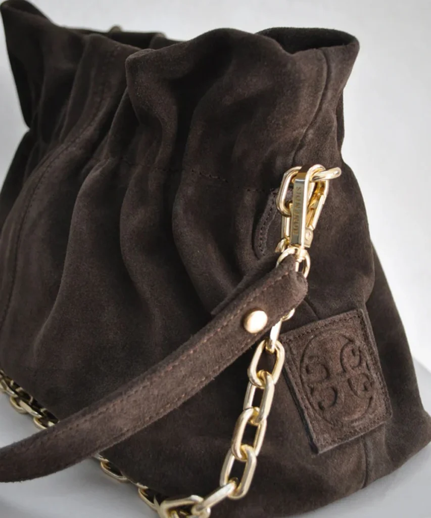 Bonendis Nefeli Pouch in Choco Suede γυναικεία δερμάτινη τσάντα ώμου - Image 2