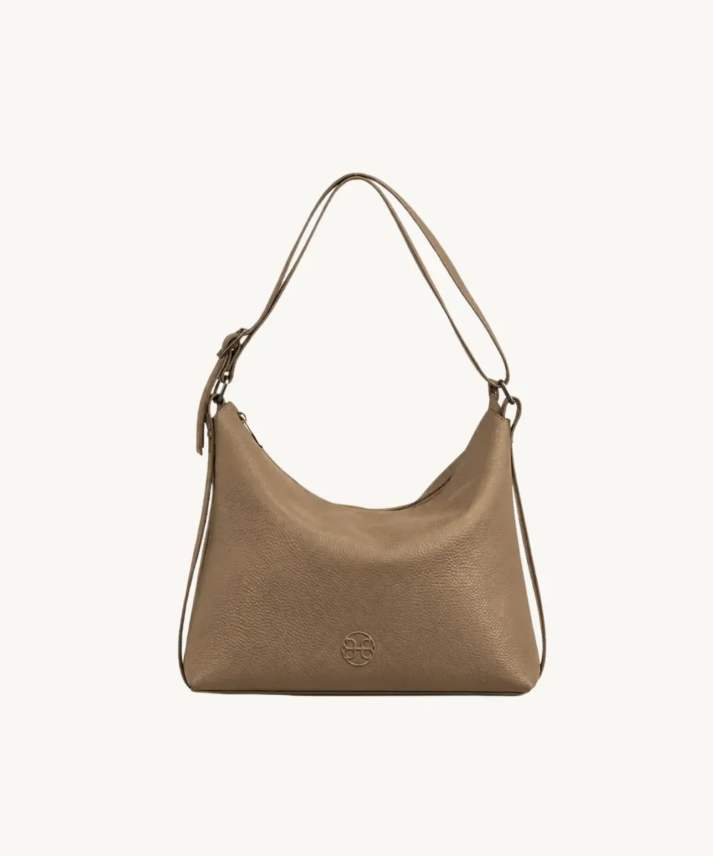 Bonendis Rallu in Warm Beige Leather γυναικεία δερμάτινη τσάντα ώμου